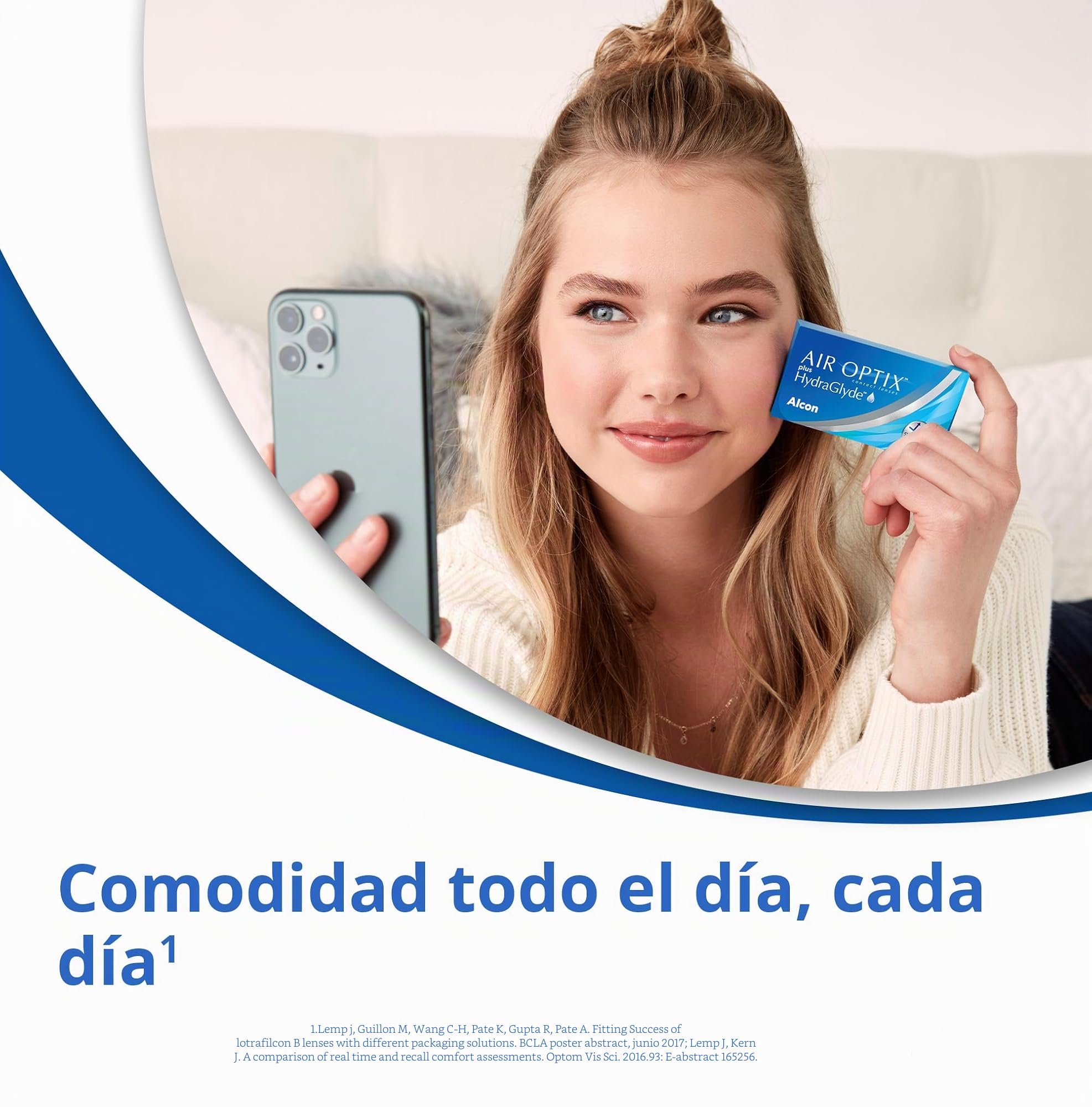Air Optix plus HydraGlyde lentes de contacto mensuales | 3 uds | -05.50 dpt | Lentes de contacto blandas de uso mensual para comodidad todo el día, cada día. Radio de base de 8,6 mm, diámetro de 14,2 mm.