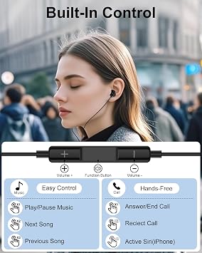 Wired Earbuds, 3.5mm Jack Headphones Wired, in-Ear Apple Earphones with Mic