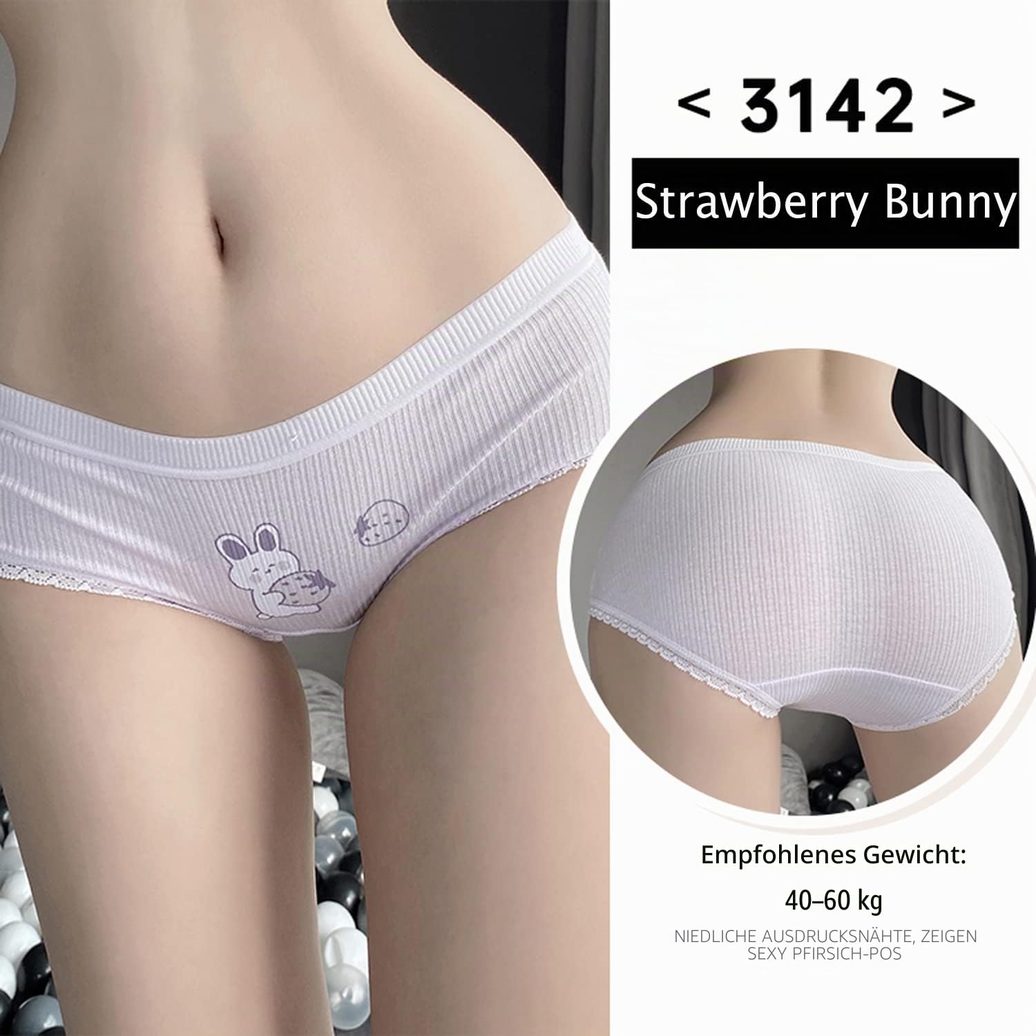 SINMIUANIME Damen Höschen Atmungsaktiv Baumwolle Slip Cosplay Anime Print Unterwäsche Niedlich 5er Pack