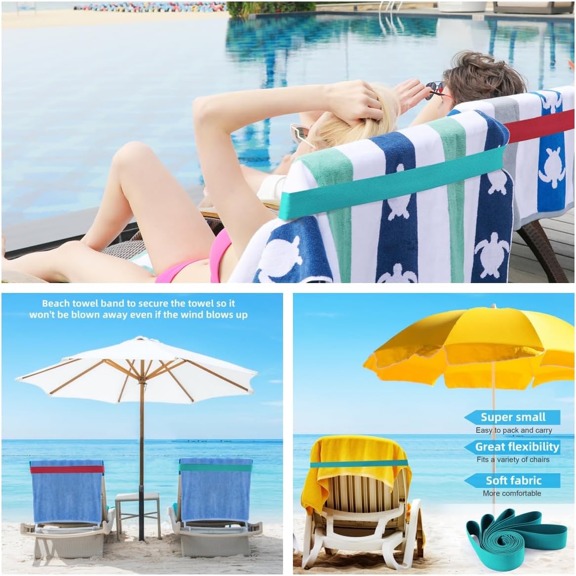 Towel Bands (6 Pack), Cruise Ship & Beach Essentials – Better Than Clips image 4