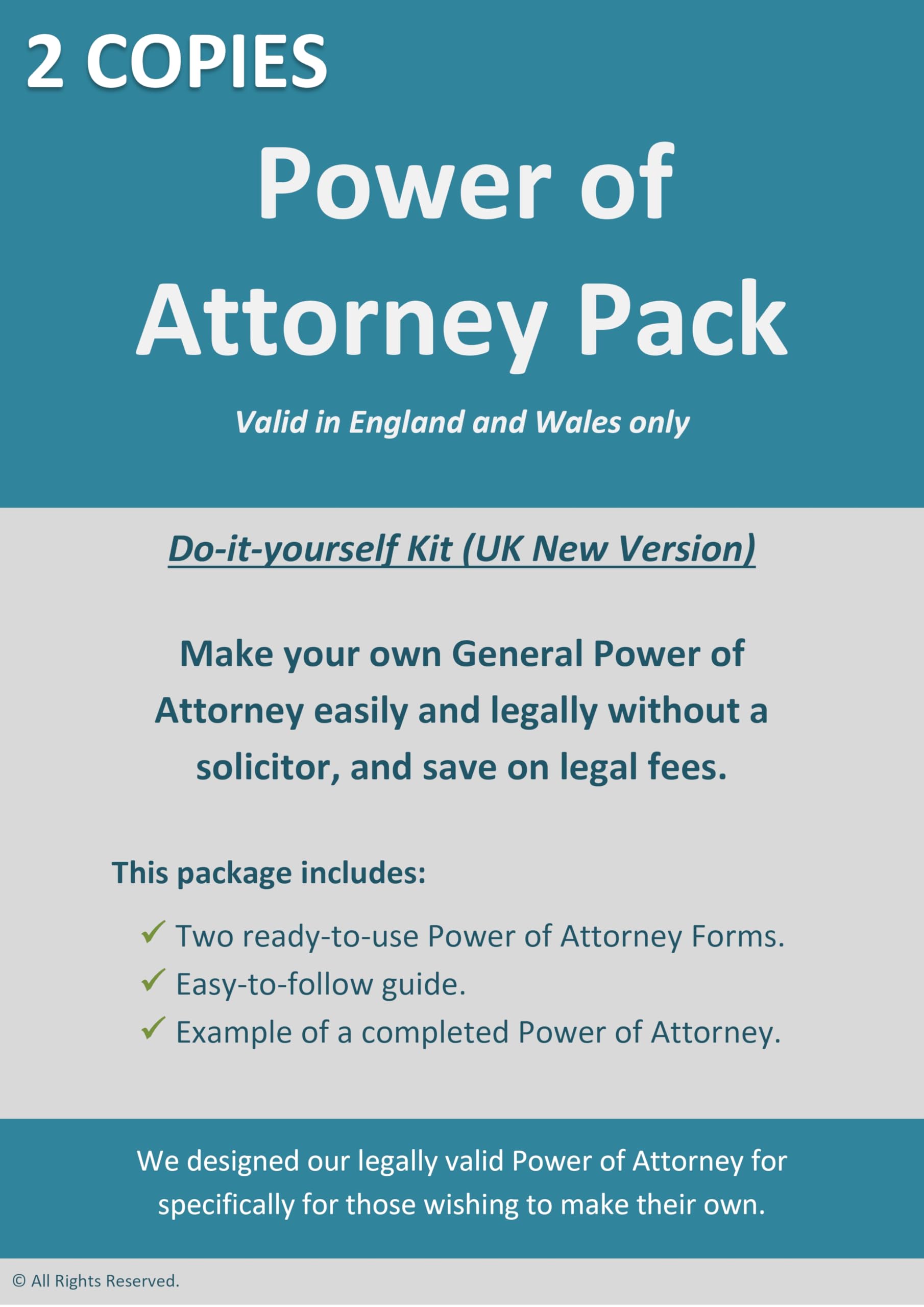 Power of Attorney Forms UK | Double Pack 2025-26 Edition | Two Copies | Guide & Completed Example Provided | Ordinary/General Powers of Attorney