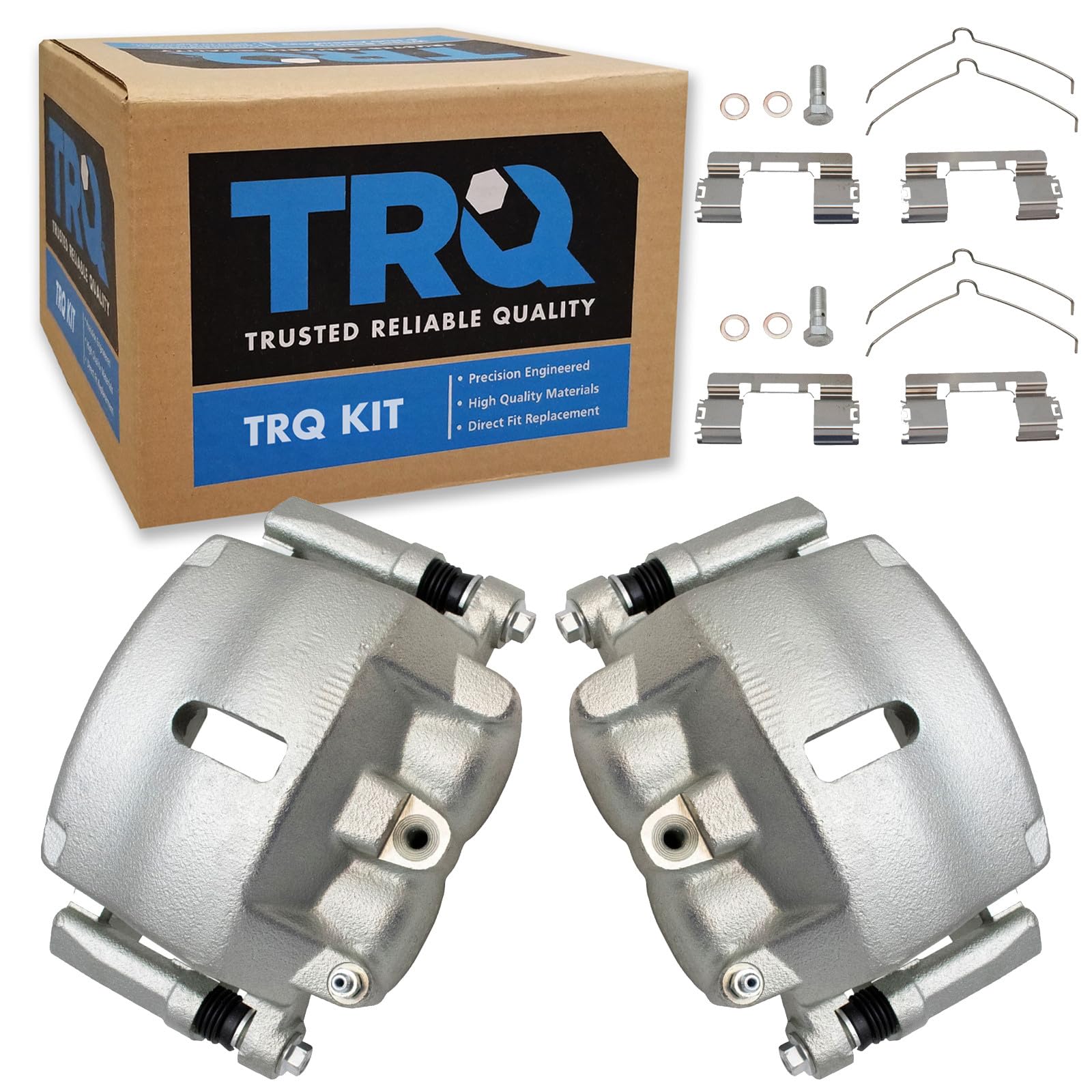 TRQ Front Driver and Passenger Side Brake Caliper Set Caliper Brackets