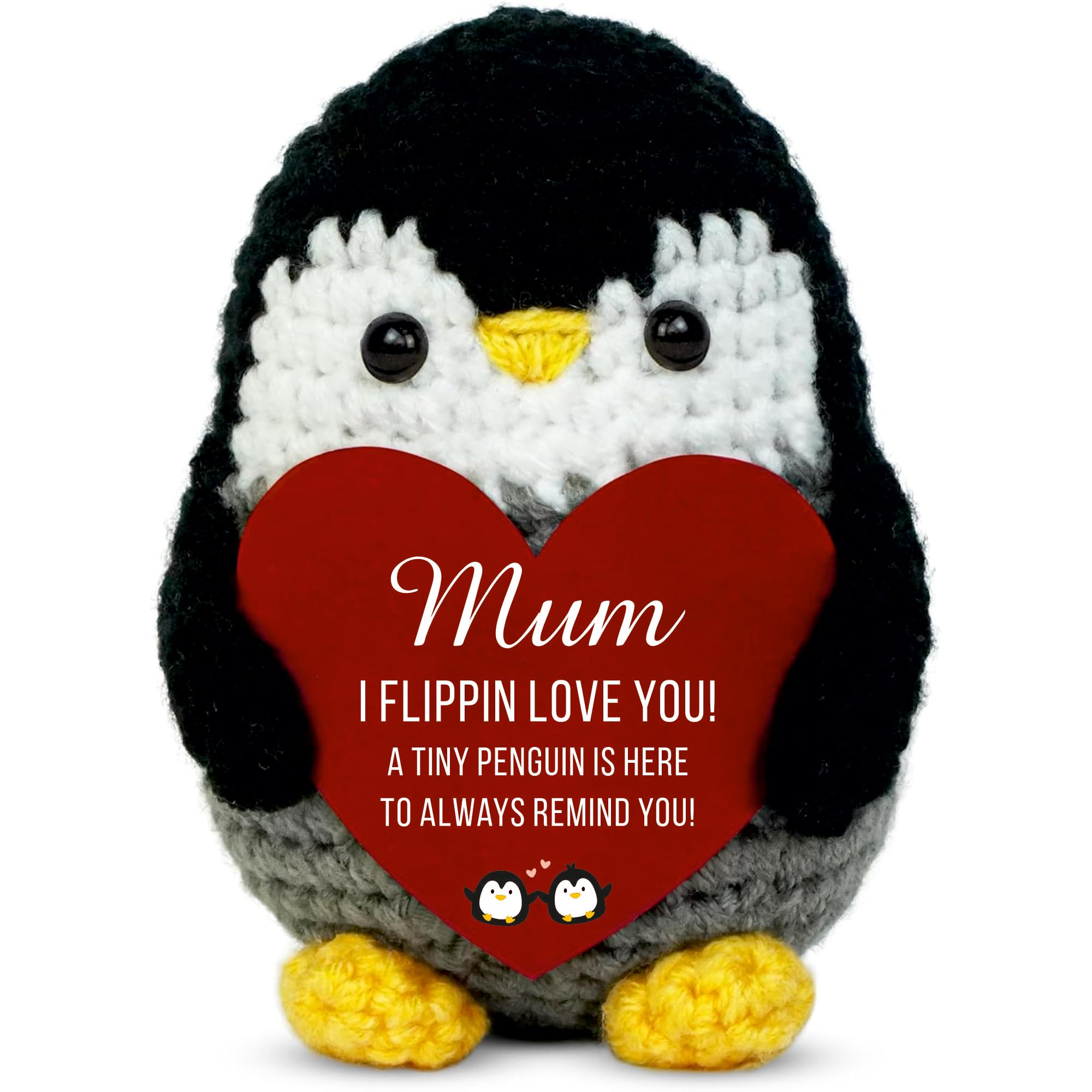 VELENTI Handmade Crochet Penguin Gift – Cute Romantic Present for Him or Her, Boyfriend, Girlfriend, Husband, Wife – I Love You Anniversary, Birthday, Wedding, or Easter Gift for Couples — view 44