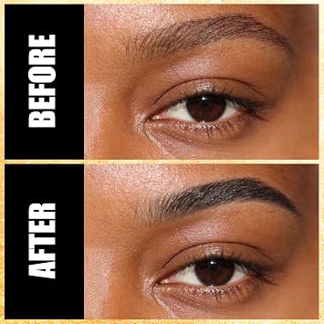 Eyebrow Pen and Brow Gel Clear - Eyebrow Pencils for Women with Natural Hair Like Strokes, Eyebrow Makeup for All-Day Defined, Waterproof, Smudge-proof, Black