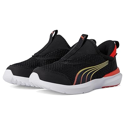 PUMA Kids Kruz Sliptech (Little Kid) Kids Shoes Puma Black Redmazing