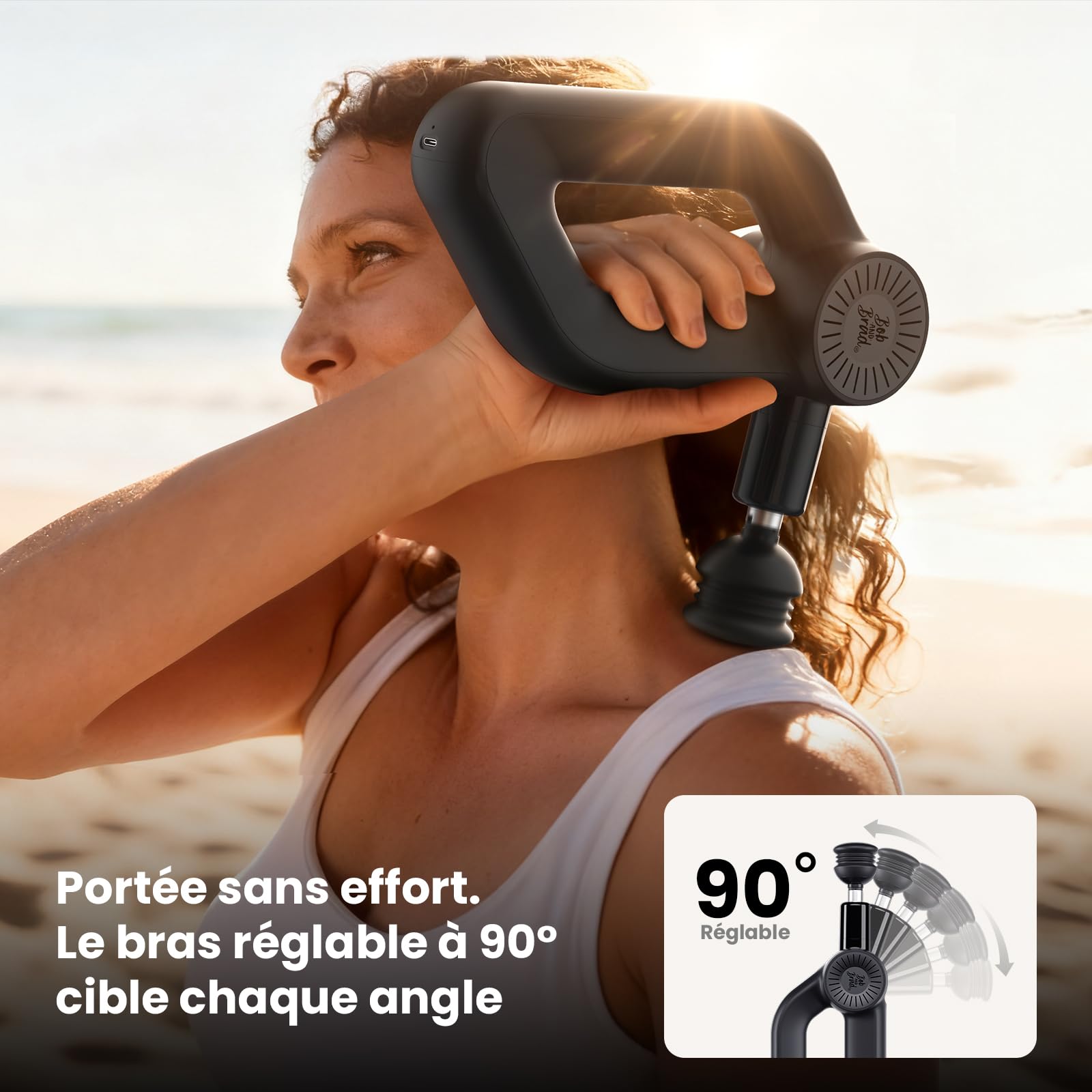 BOB AND BRAD D6 Pro Max+ Pistolet de Massage Musculaire avec Tête Chaude et Froide, Amplitude de 16 mm, Massage Gun pour Soulager Douleurs et Raideurs Musculaires, Tissus Profonds