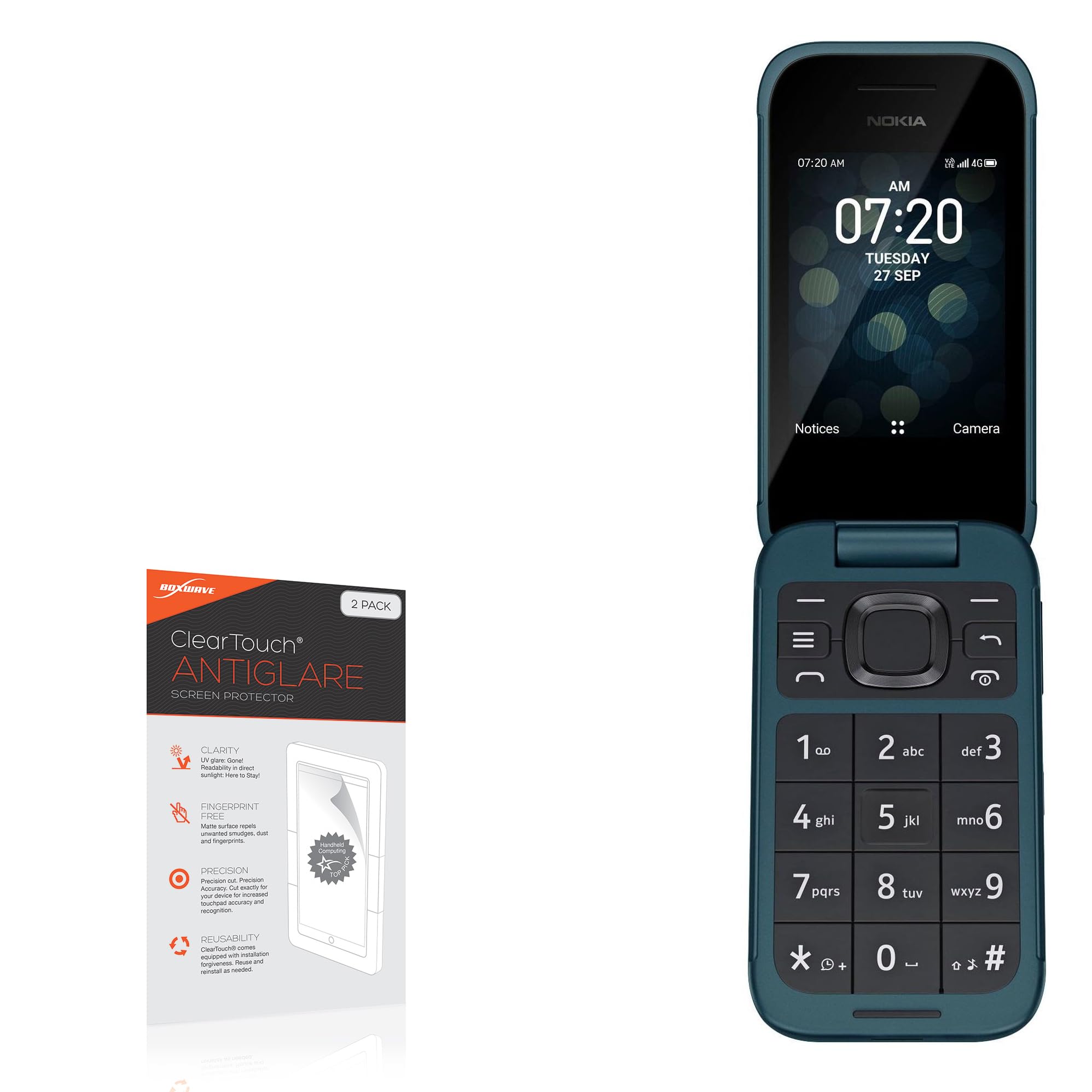 BoxWave Screen Protector Compatible with Nokia 2780 Flip - ClearTouch Anti-Glare (2-Pack), Anti-Fingerprint Matte Film Skin