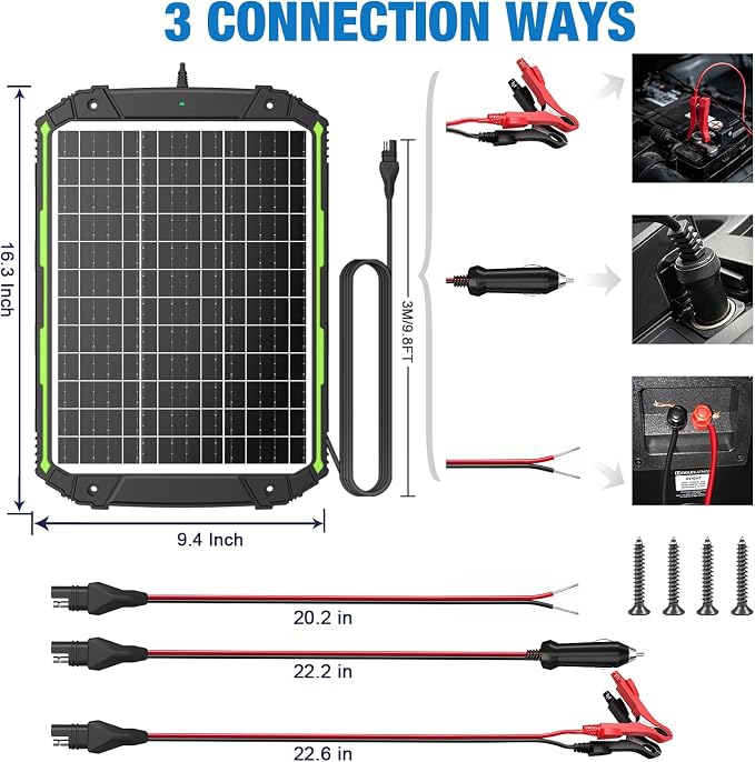 Cargador solar y mantenedor 25W 12V con controlador MPPT miniatura 2