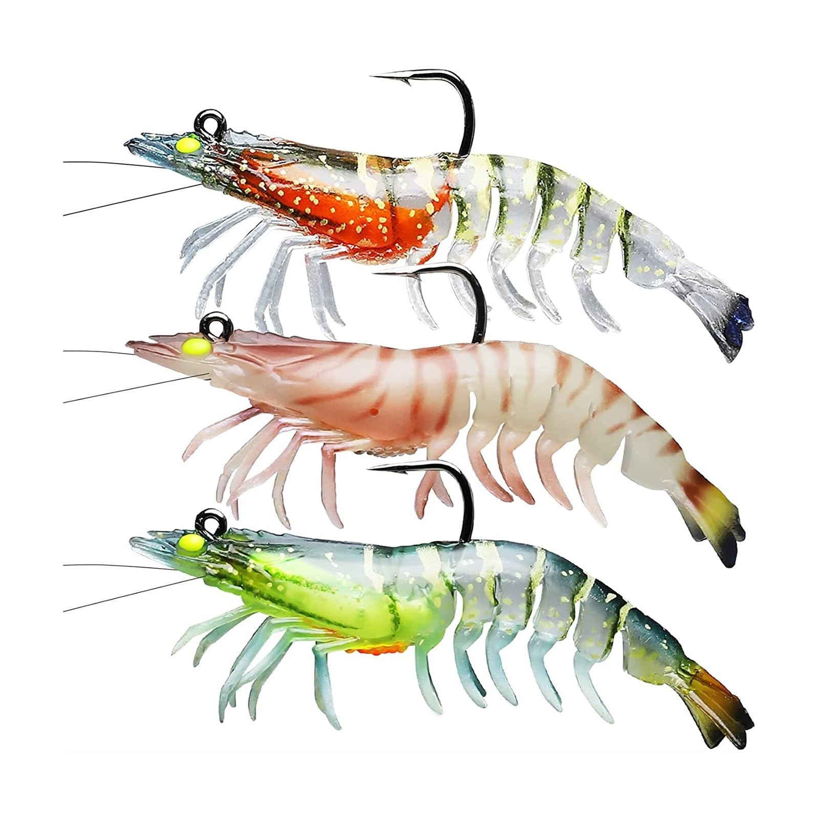 Amazon.com: WAOCEO Fish Hook Shrimp Silicone Artificial Bait Simulation  Soft Prawn with Hooks Carp Wobbler for Fishing Tackle Lure Accessories  Fishing Accessories (Color : A 9cm11.5g 3PCS) : Sports & Outdoors