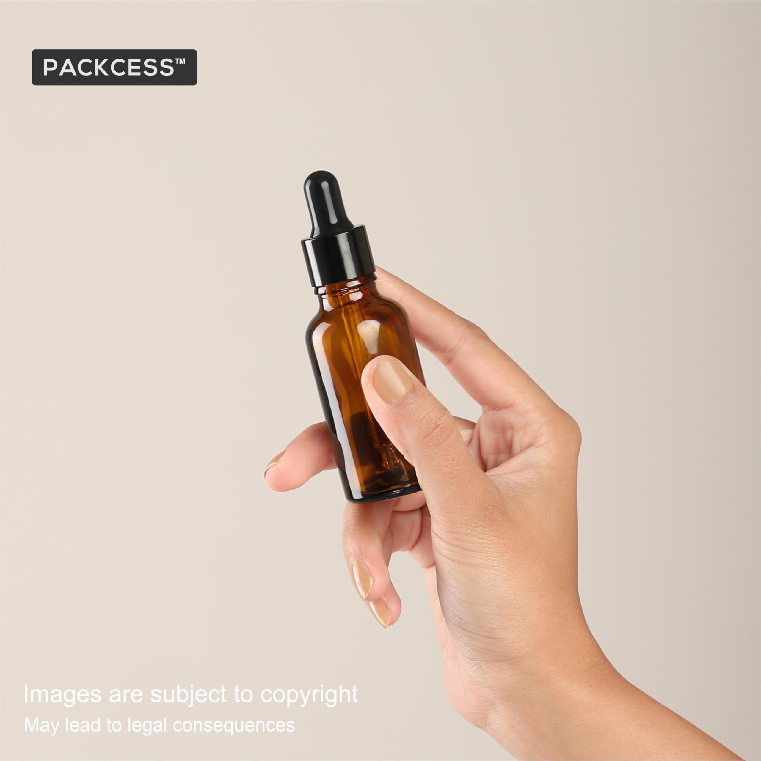 PACKCESS 15ml Amber Glass Dropper Bottle With All Black Silicon Teat | Refillable, Reusable | Leak Proof For Essential Oils, Blends | DIY Face Oil & Perfume Bottle (15, Round, 6, UGA-1) - Image 4 thumbnail