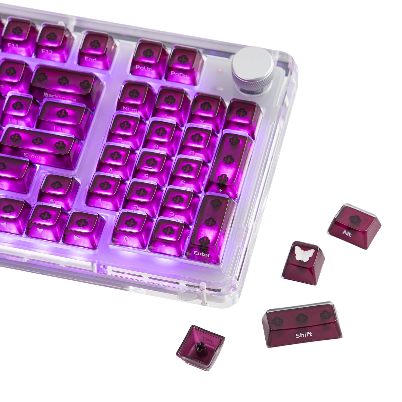 EPOMAKER Lusterfly Jelly Keycaps Set - 123 Keys Double-Shot Laser Engraved