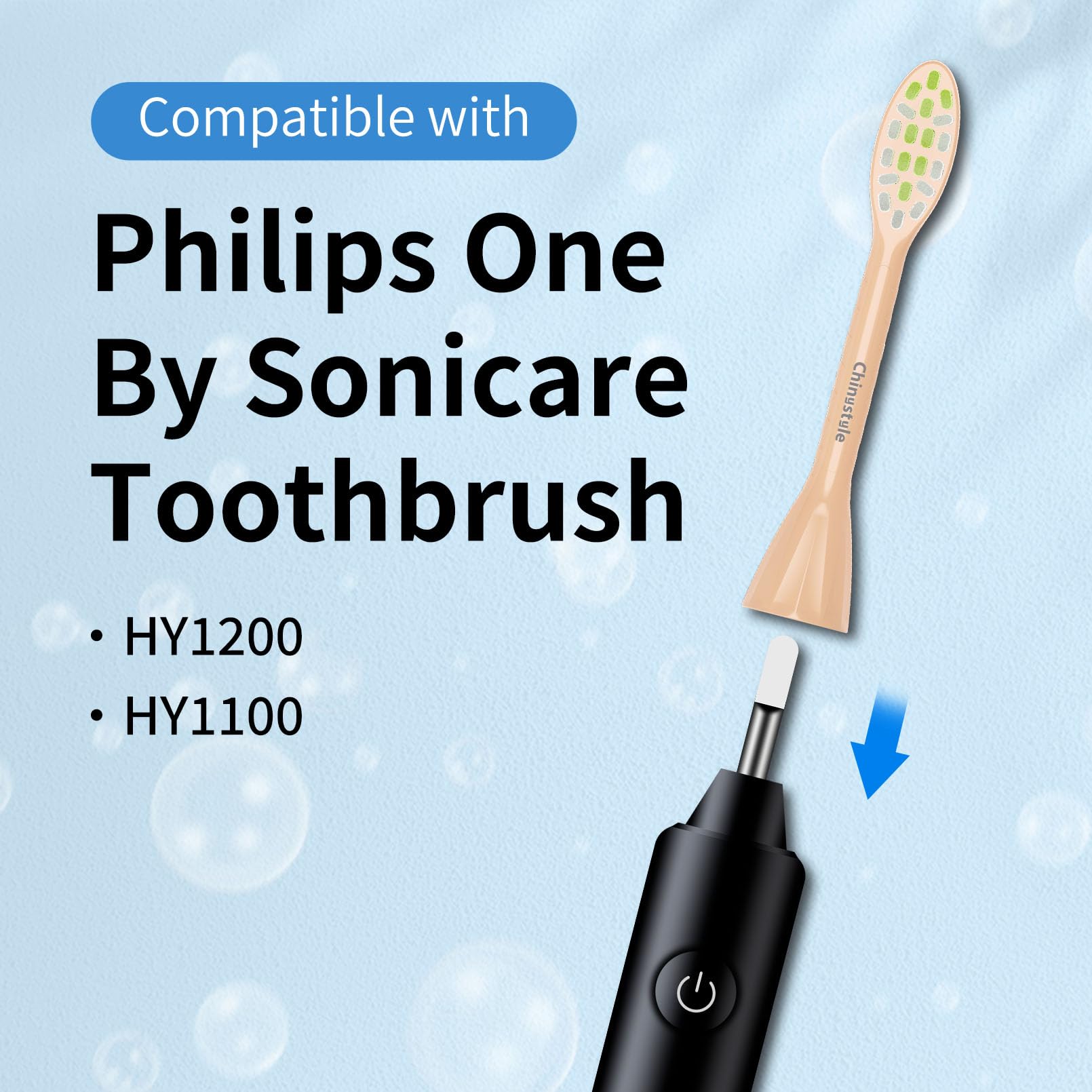 Paquete de 10 cabezales de cepillo compatibles con Philips One HY1100/HY1200, color rosa | Cerdas redondeadas de alta densidad para una limpieza diaria suave, envueltas individualmente para el hogar y viajes