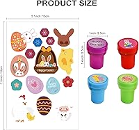 Vista 2 de Konsait Happy Easter Stamps Stickers Bulk for Kids, Assorted Easter Self Inking Egg Stampers Animal Stamps Stickers for Cards Scrapbook Envelope