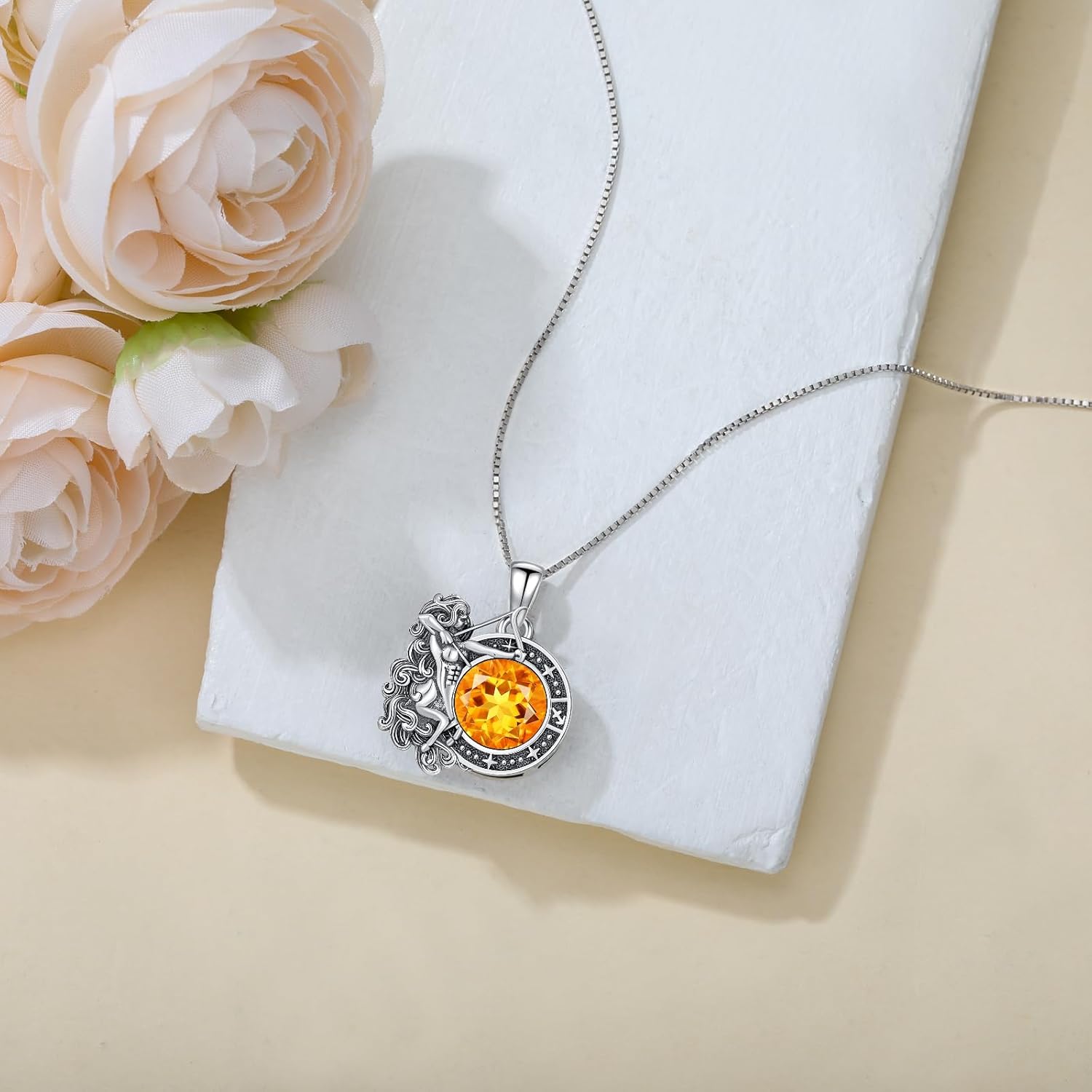 LONAGO Zodiac Sign Necklace Celestial Constellation Necklace Horoscope Astrology Zodiac Pendant Necklace Gift for Women - Image 3