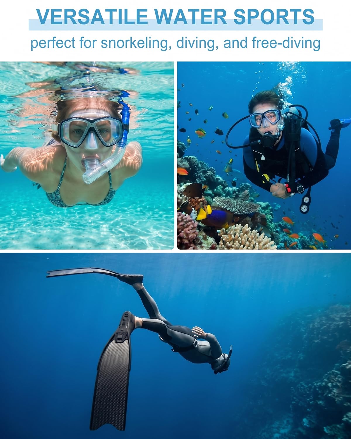 Boccaglio da Morso per Immersione e Snorkeling, 3 Pezzi, Silicone Alimentare, Ricambio Universale per Erogatore e Snorkel, Massima Igiene e Comfort.
