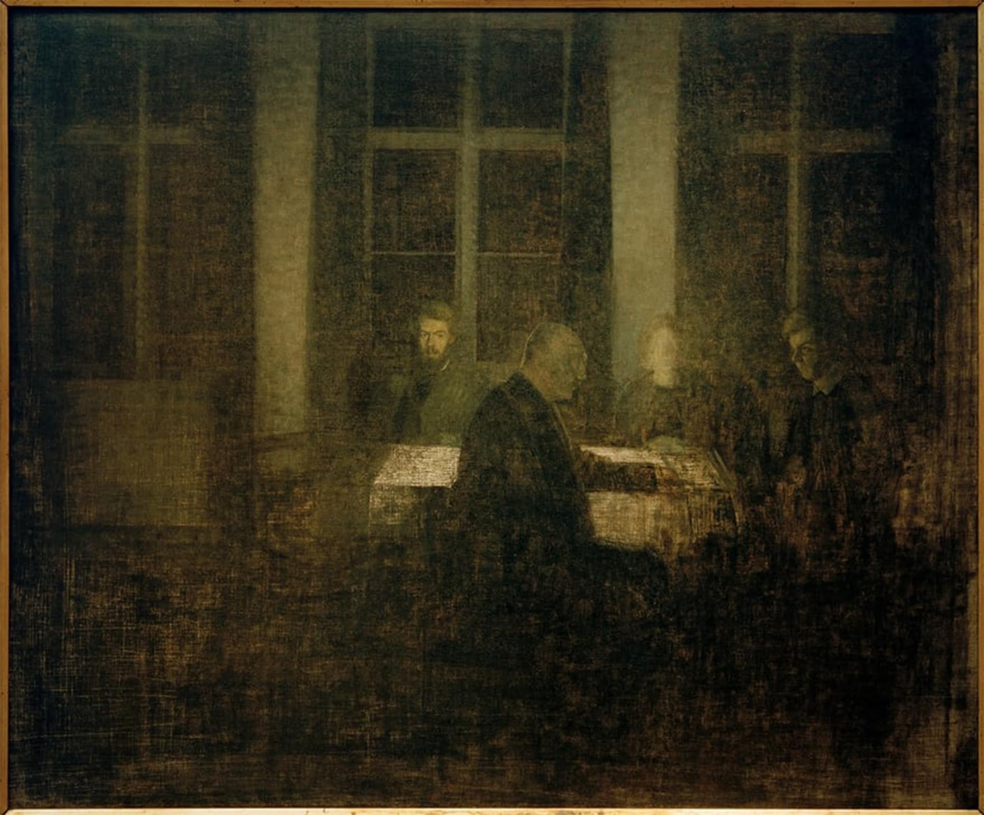 Posteriik No Frame Vintage Classic Picture Landscape Artwork Evening In The Room By Vilhelm Hammershoi Portrait Canvas Painting For Office Home Decor 60X90cm