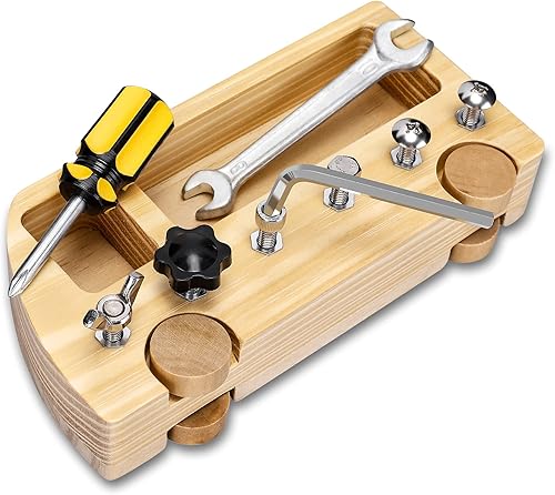 Mikabili Montessori - Tablero de destornilladores de madera para niños habilidades básicas juguete educativo sensorial para niños y niños pequeños