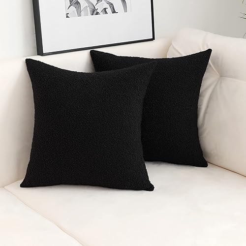 Miniatura 2 de Jeneoo Juego de 2 fundas de almohada cuadradas y gruesas, con textura fina, para sofá, decoración de sofá, 20 x 20 pulgadas