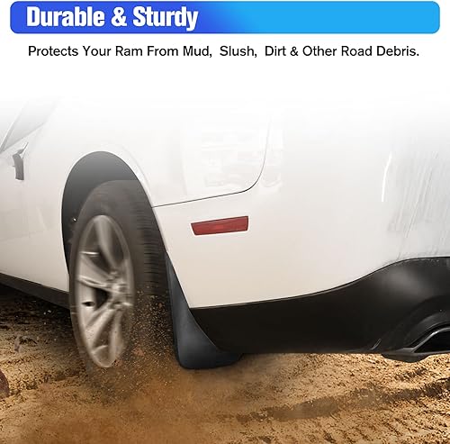 Miniatura 2 de Guardabarros antisalpicaduras, guardabarros moldeados resistentes compatibles con Dodge Challenger 2015-2023, aletas de barro delanteras y traseras,