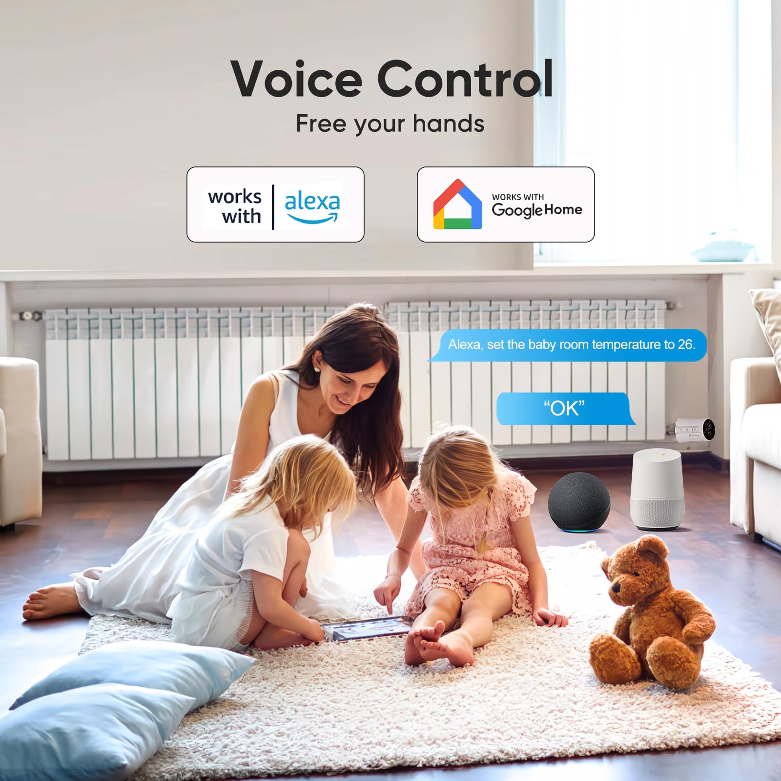 SALCAR Smartes Heizkörperthermostat Smart WiFi Thermostat Heizung Kompatibel mit Amazon Alexa & Google Home Programmierbar Heizungsthermostat Tuya Smartes Heizkörper kein Gateway erforderlich