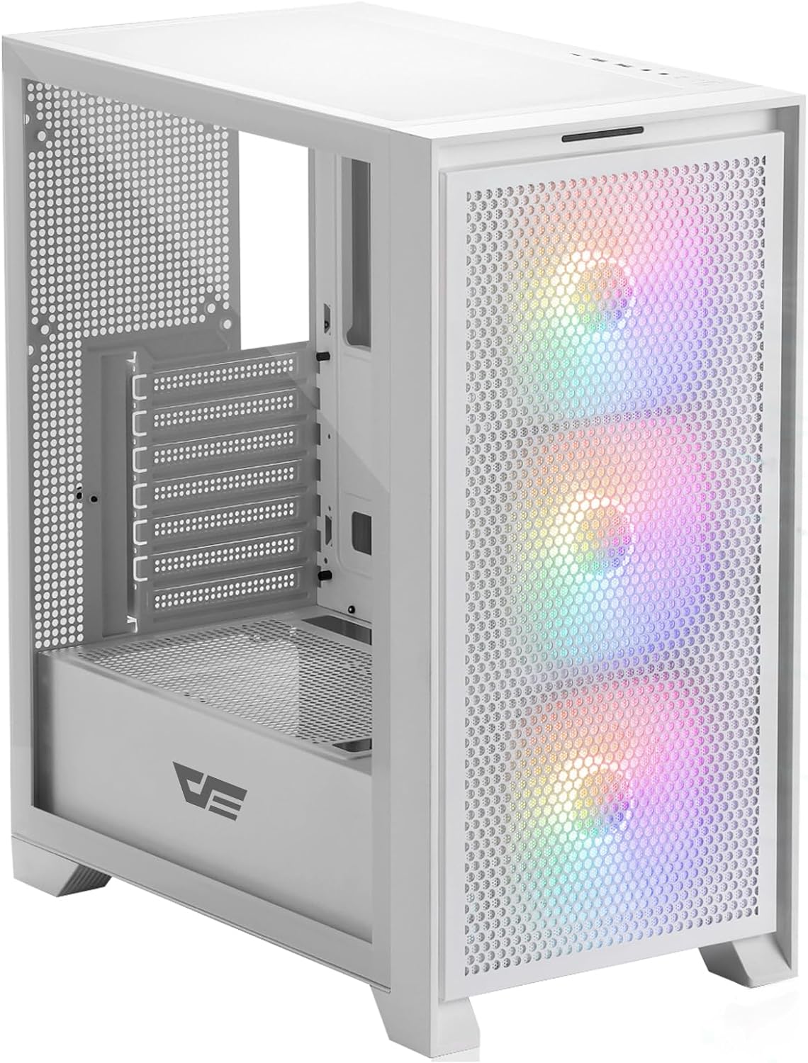 darkFlash ATX Mid-Tower Gaming PC Case, Pre-Installed 3x120mm Fix RGB Fans, with Magnetic Large Mesh Front Panel, USB3.0 Ready, Tempered Glass Side Panel Airflow Computer Case, White(DRX70) darkFlash ATX Mid-Tower Gaming PC Case, Pre-Installed 3x120mm Fix RGB Fans, with Magnetic Large Mesh Front Panel, USB3.0 Ready, Tempered Glass Side Panel Airflow Computer Case, White(DRX70)