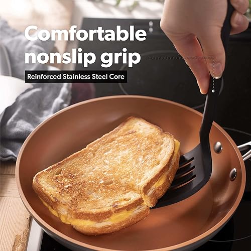 Miniatura 6 de DI ORO - Juego de utensilios de cocina de silicona de 10 piezas, resistente al calor, antiadherente, flexible, espátulas sin costuras,