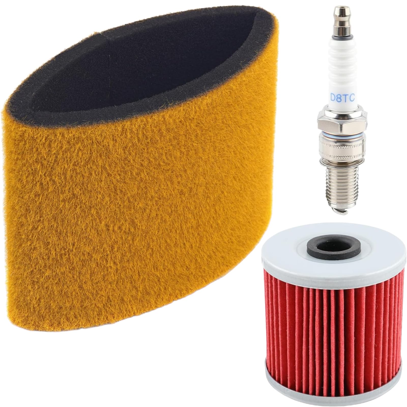 View 1 of 11013-1275 Air Filter Compatible with Kawasaki Prairie 300 400 KLF220 KLF250 KLF300 Bayou 220 250 300 with Oil Filter Spark Plug