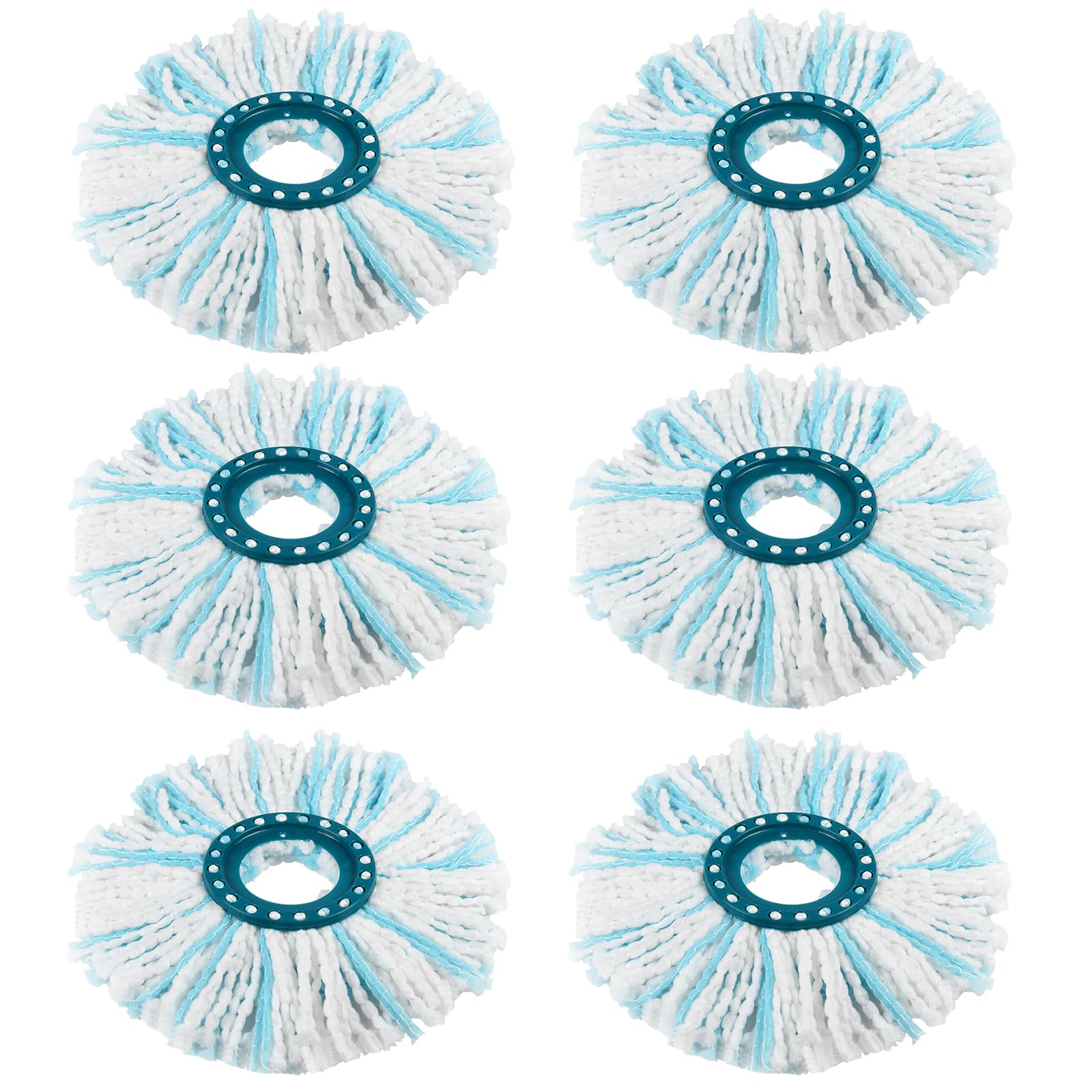 6 Stück Ersatzkopf für Leifheit Clean Twist Disc Mop/Clean Twist Disc Mop Ergo Bodenwischer, Mikrofaser Wischmop für alle Böden, Doppelfasermop kann Effiziente Wasseraufnahme Starke Dekontamination