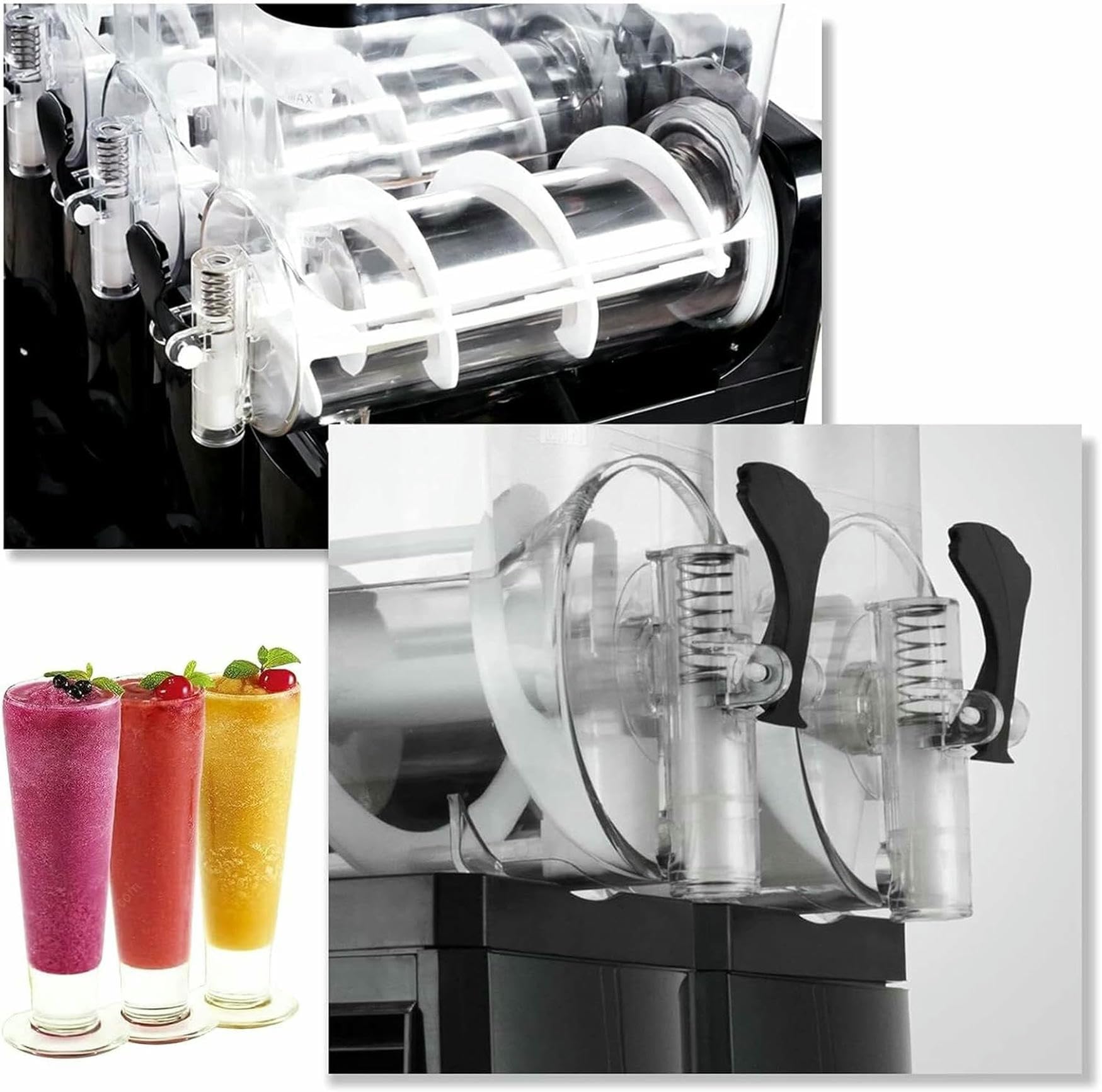Máquina Comercial para granizados de Hielo, granizadora de Bebidas congeladas con 2 Tanques, máquina para Preparar Bebidas, licuadora de Batidos para cafeterías, restaurantes y Bares.