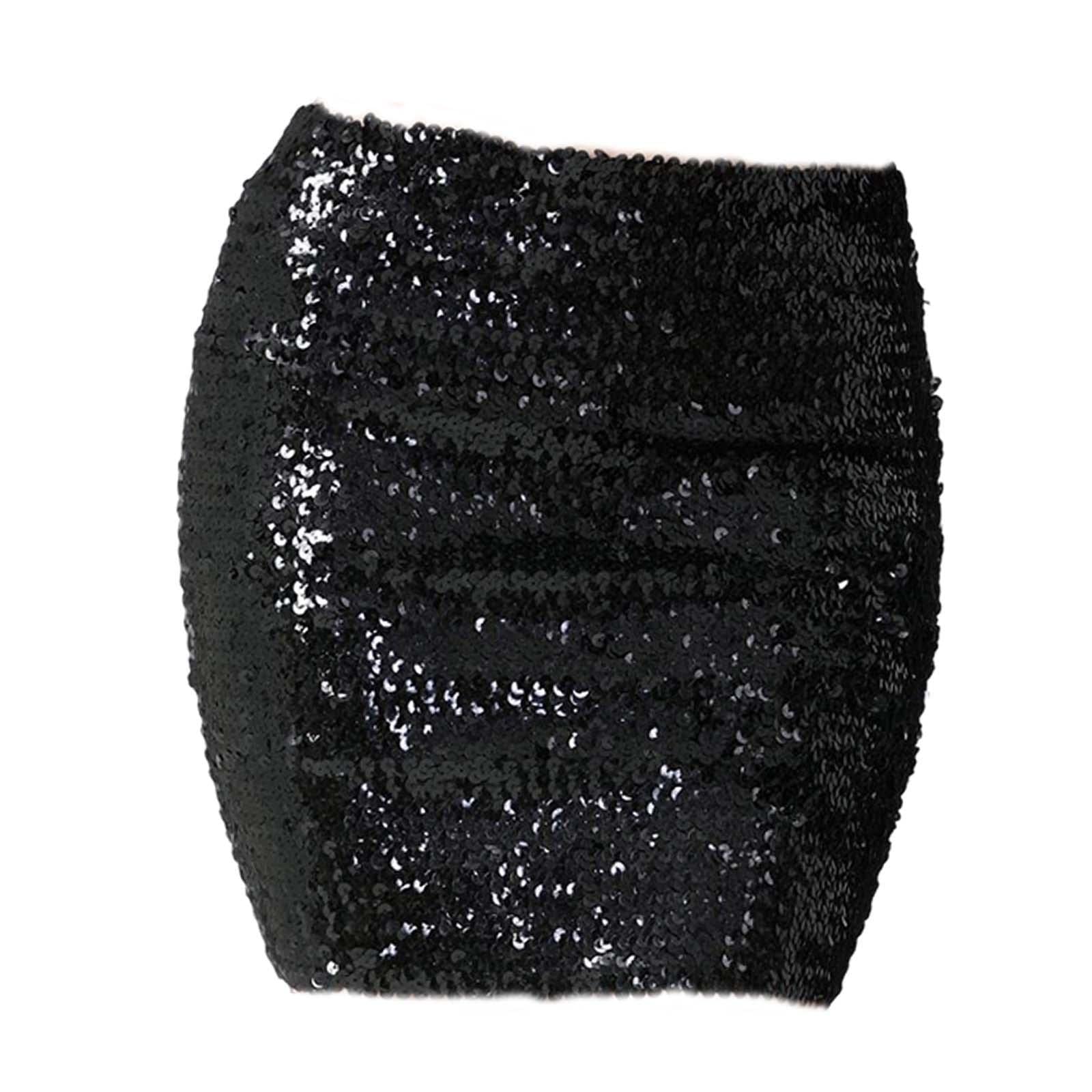 Fashion Women Skirts Girl Mini Sequin Short Bling Wrap Skirt Streetwear Black | Womens Clothing | Dresses-image-43