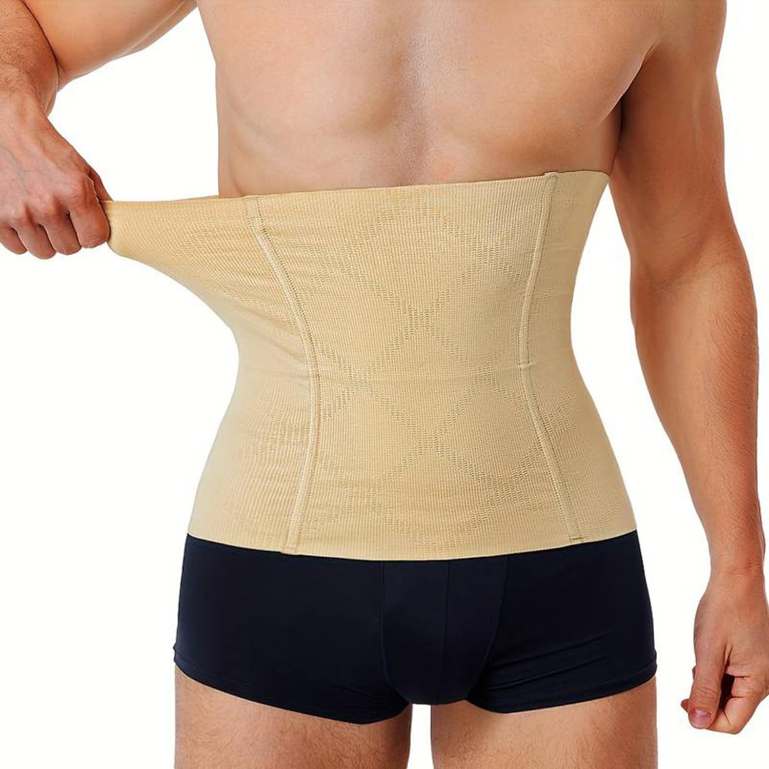 HSR Men's Waist Trainer Belt - Breathable Nylon, Double Layer Seamless Design for Abdominal Control, Abdominal Control Shaper, Tummy Control Shapewear (Fits Waist : 30 to 39 Inch)