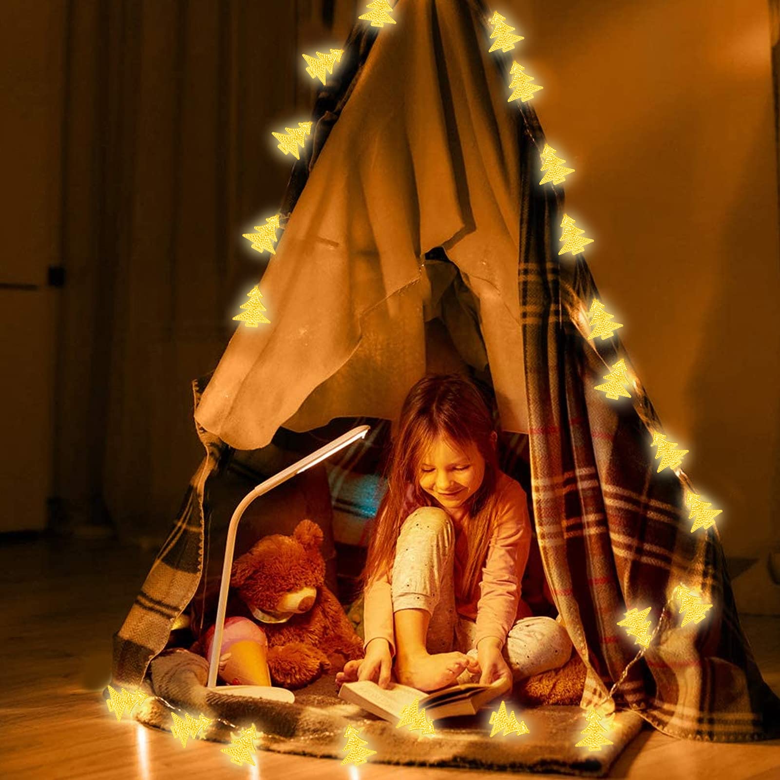 Sunshine Smile Guirlande Lumineuse Étoile,6 M 40 LED Guirlande Lumineuse,Noël Guirlande Lumineuse LED,LED Rideau Lumière,Guirlandes Lumineuses D'intérieur ,Décoration Pour Noël (Blanc Chaud