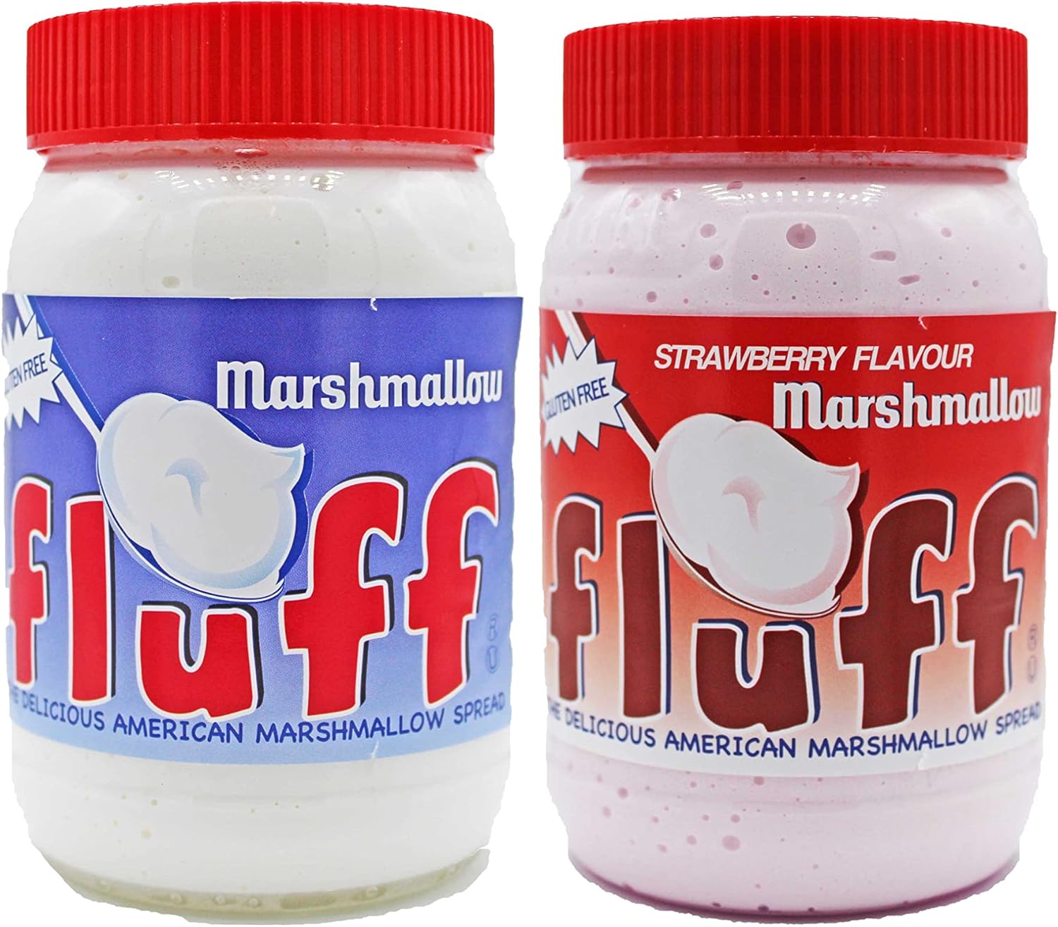 Fluff Marshmallow Spread 213g Pack of 2 Original & Strawberry Flavour Amazon.co.uk Grocery