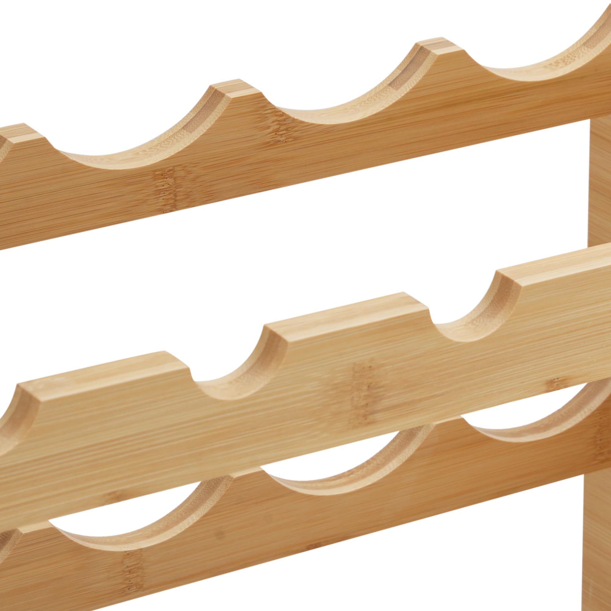 GarveeHome Weinregal Wein Regal Bambus Stapelbar Flaschenregal Flaschenständer AA-Qualität Ohne Schrauben, Platzsparend Für Keller, Bar, Küche & Esszimmer