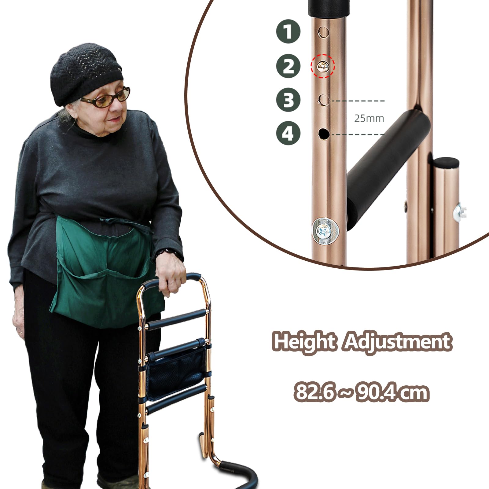 Asistente para levantarse de diario, silla para adultos, soporte de apoyo con 4 asas, ayuda para levantarse cama para personas mayores, soporta hasta 136 kg, altura ajustable