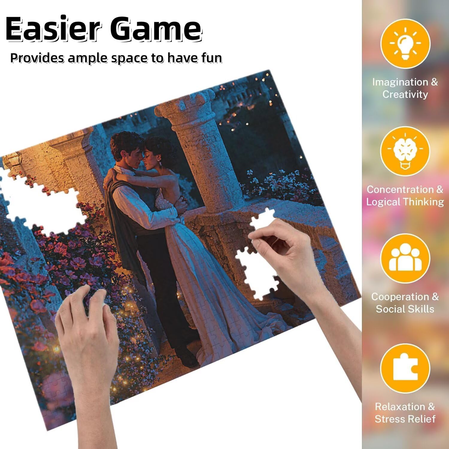 Jigsaw Puzzle, 1000 Pezzi Puzzle Classici, Castello Puzzle Rilassamento Intelligence, Mpossibile Difficile Puzzle Impegnativo per Adulti Puzzle Gioco Familiare, Regalo per Amore Amico Coppia fr0-1095