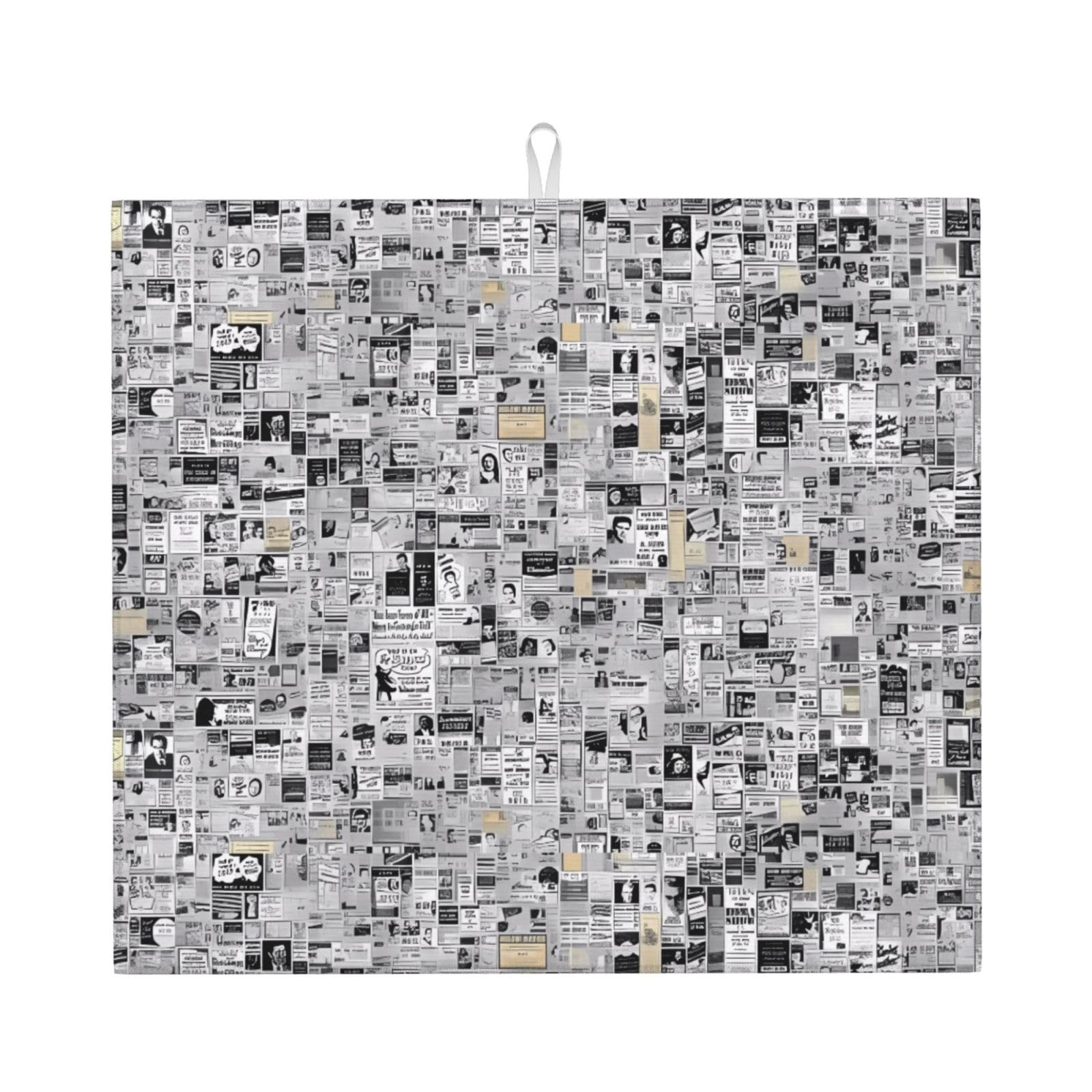 HJFCZH newspaper Prints Kitchen Drying Mat – Absorbent Dish Throw for Countertops, Quick-Dry Non-Slip Layer with Colorful Designs, for New Kitchens