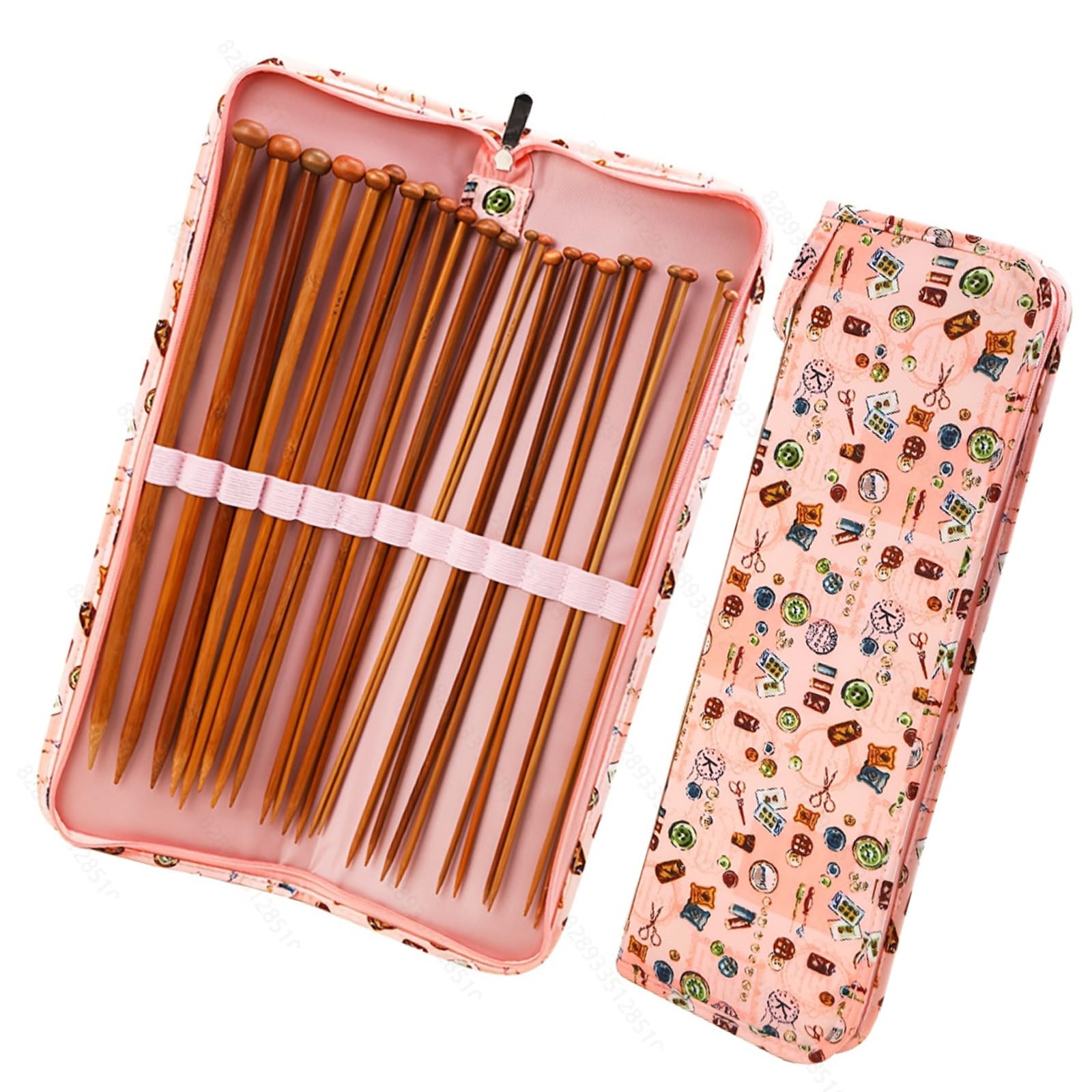 Jazuaiao Carbonized Single Ended Knitting Needle 25cm with Portable Knitting Case for Crafting Ergonomic Needle