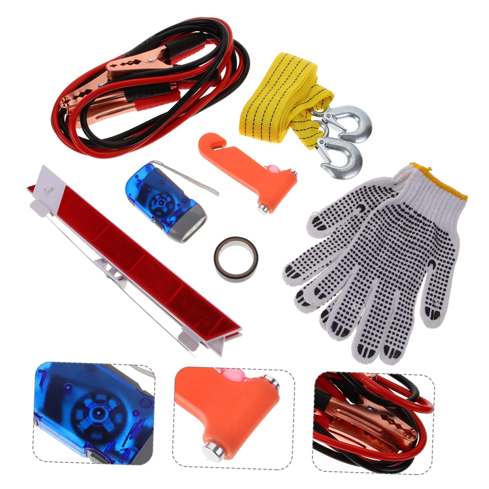 Cabilock Kit Emergenza Auto, Accessorio per Veicolo in Abs, Gomma e Metallo, Pratico e Completo per Ispezioni del Veicolo