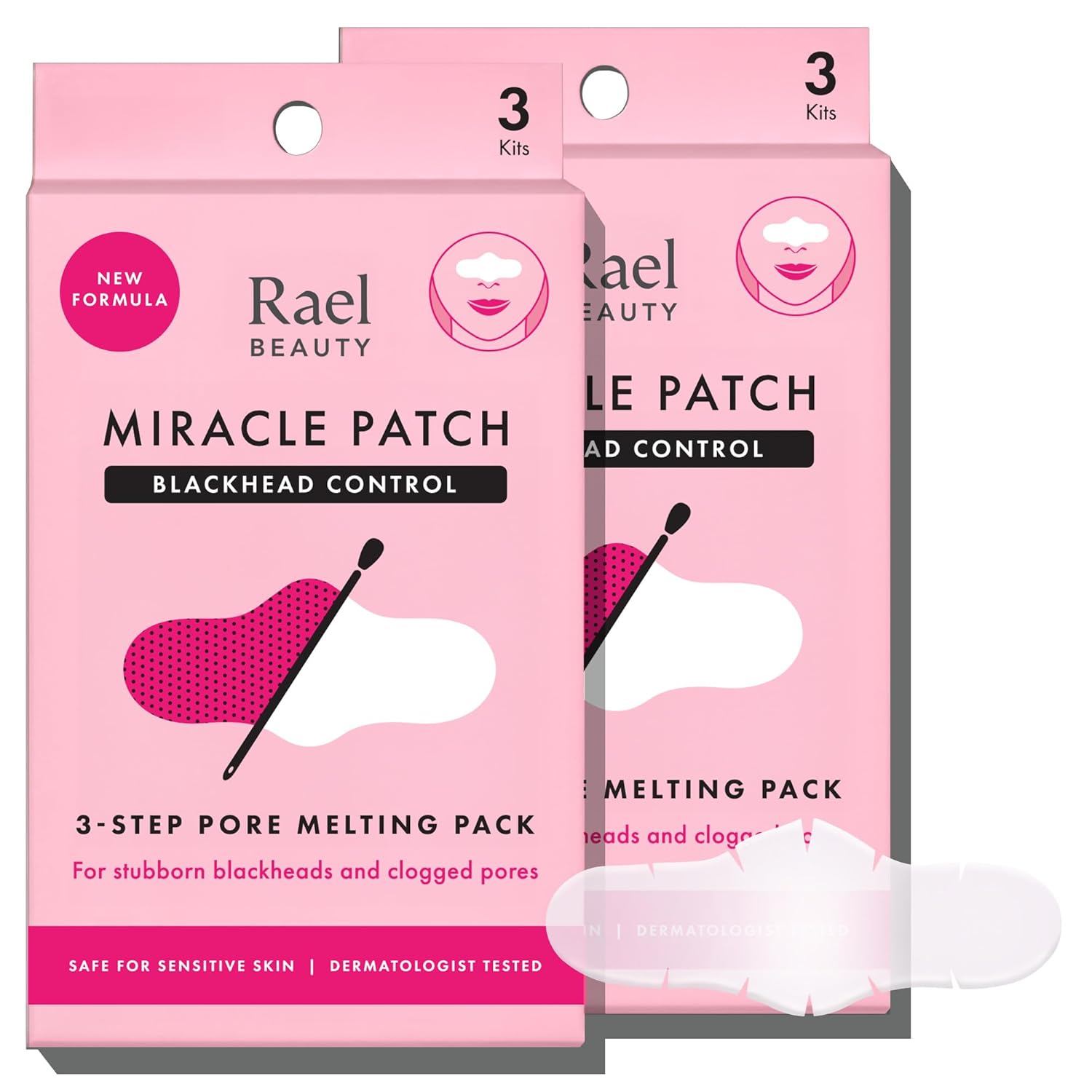 Rael Blackhead Remover, Miracle Patch Melting Pack, Nose Strips for Blackheads, Pore Cleansing and Soothing Sheets, 3 Step Kit, Sebum Removing Cotton Swabs, Dermatologist Tested Rael Blackhead Remover, Miracle Patch Melting Pack, Nose Strips for Blackheads, Pore Cleansing and Soothing Sheets, 3 Step Kit, Sebum Removing Cotton Swabs, Dermatologist Tested