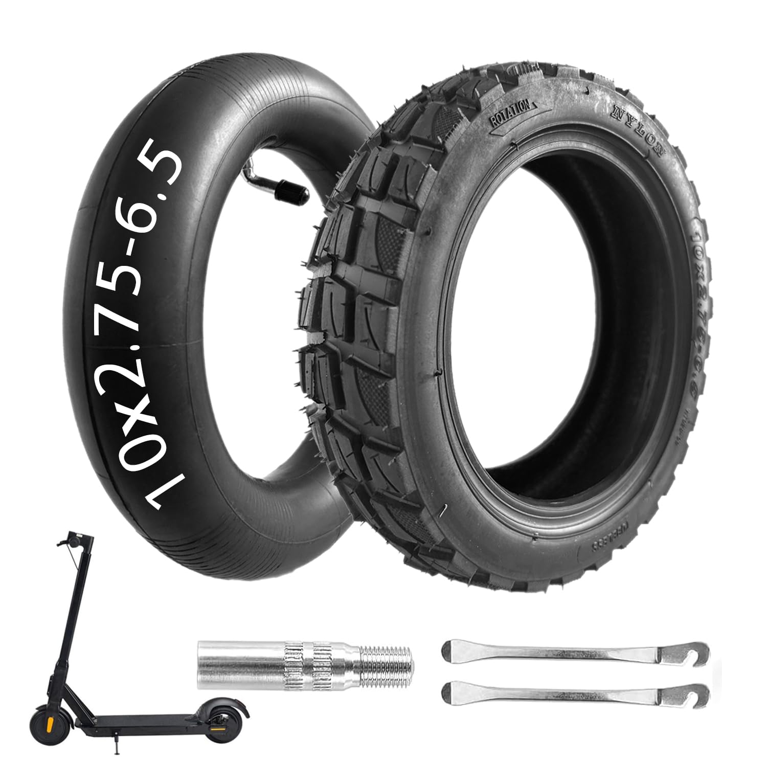 Photo 1 of 1 Set 10x2.75-6.5 scooter tire Replacement, 10 Inch Tire and Tube Set