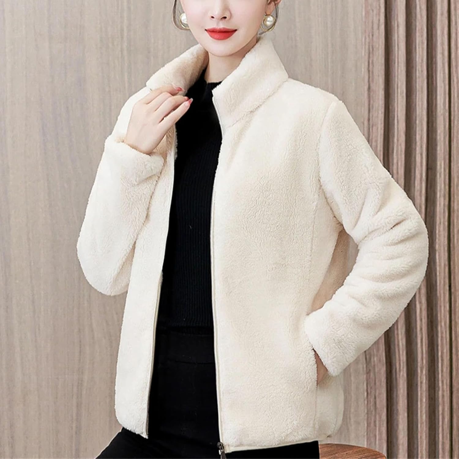 Women's Outdoor Jacket Velvet Trekking Hiking Thermal Polar Fleece Outerwear