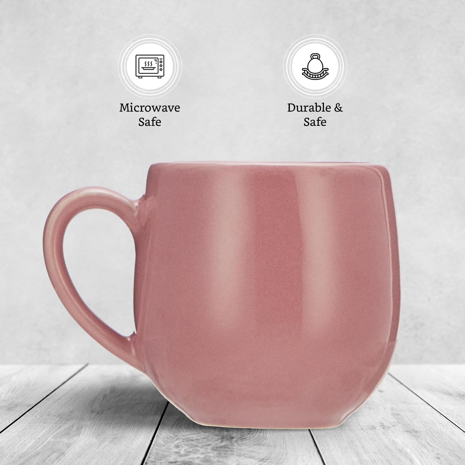 Solimo Ceramic Coffee Mugs | 100% Food Grade | Microwave Safe (180 ml, Set of 6, Multicolour) 2
