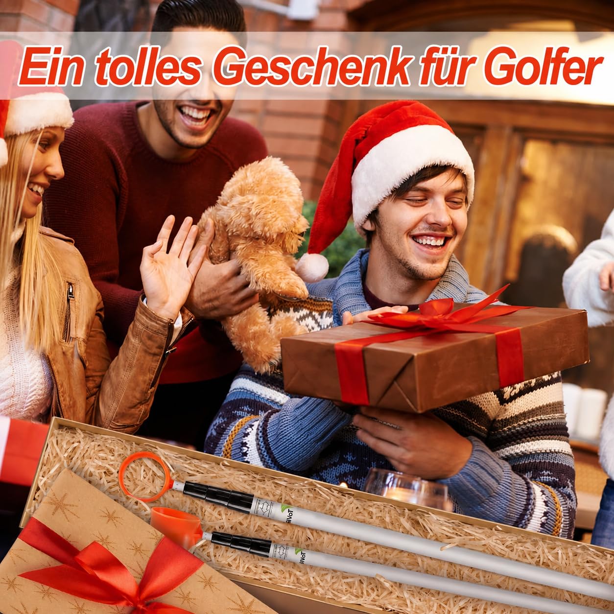 Ballangel Golf, Teleskopisch bis 5,5m, Aluminium-Schaft mit Nylon-Korb, Golf Zubehör zum Aufheben von Golfbällen (15FT)