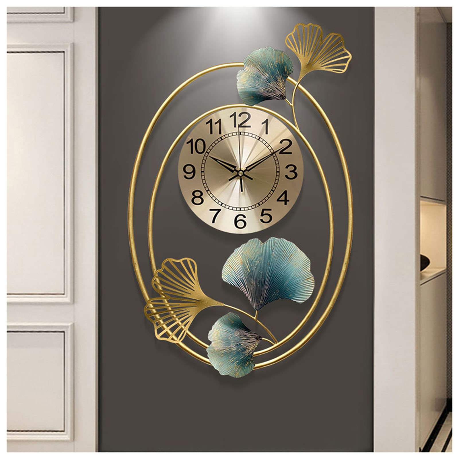 Horloge murale fer art décoration haut de gamme pendule 47x75 cm