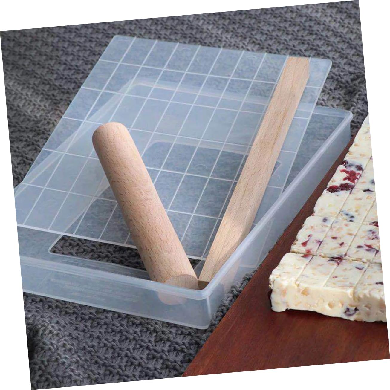 Unomor Nougat Baking Plate Tools 4-in-1 Set Non-stick Molding Tools for Diy Candy Making Easy Release and Wash