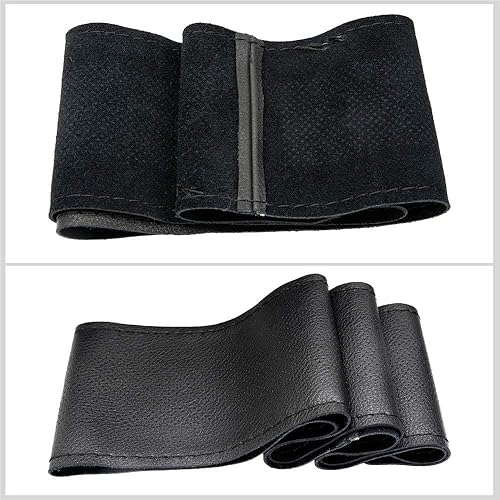 Miniatura 8 de AUTOXBERT 15.0 in15 Cuero Genuino DIY Volante Cubierta Suave Costura En La Cubierta Del Envolver Con Agujas Hilo Ajuste Para VW Ford Nissan Kia