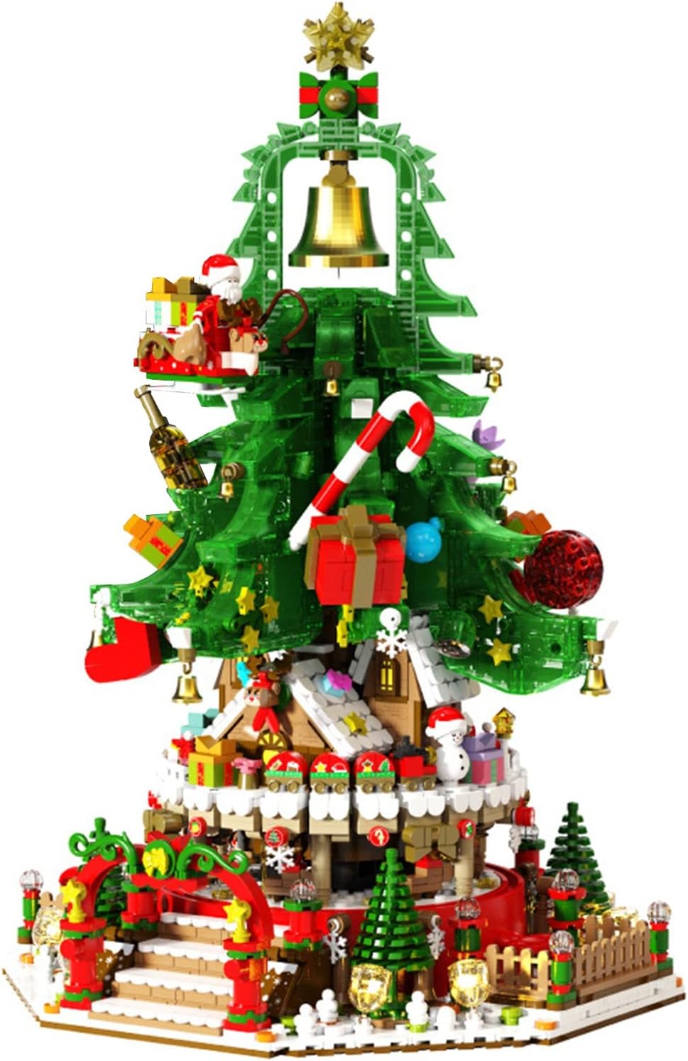 Kit de construcción de paraíso de Ladrillos de árbol de Navidad, Juguetes de construcción de micropartículas Grandes para Hombres y Mujeres Adultos (2963 Piezas) A