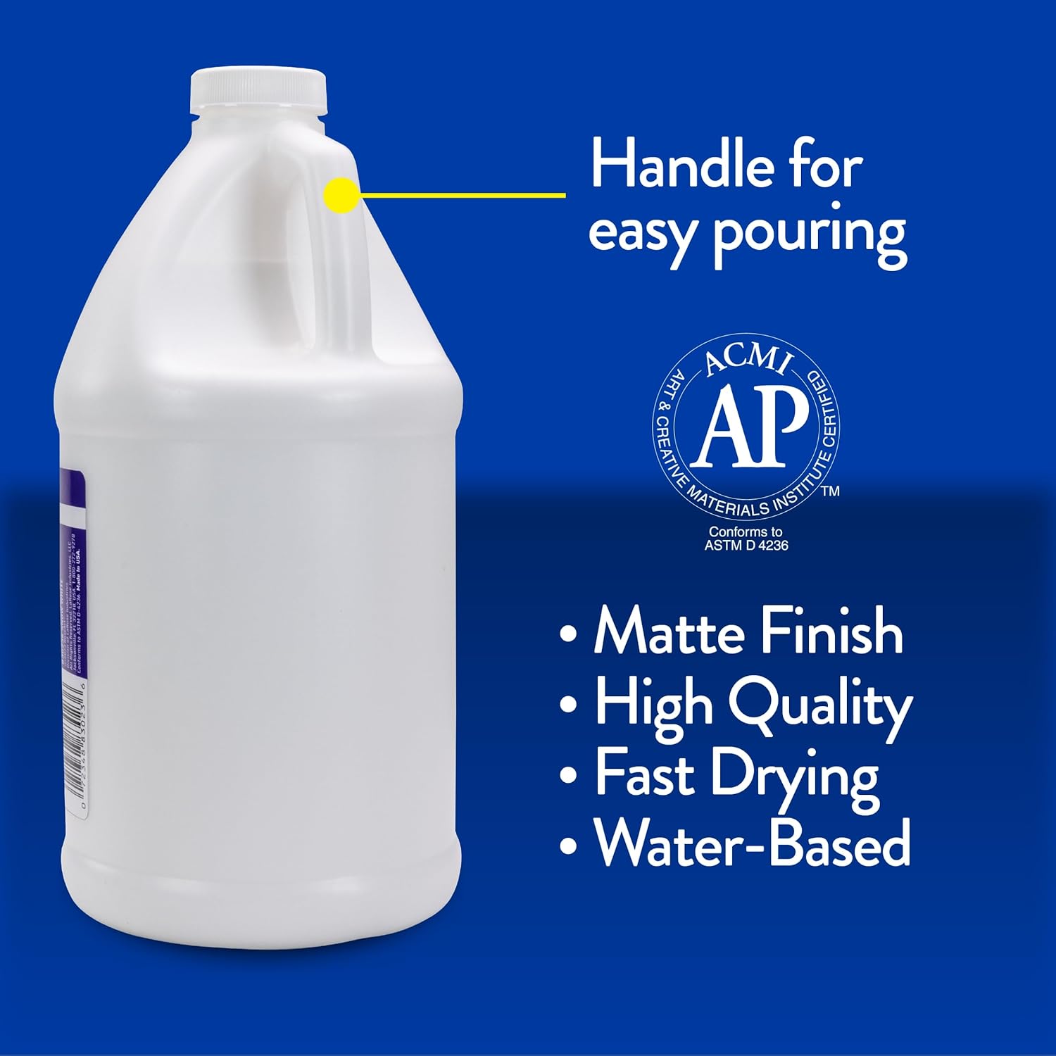 RoseArt Acrylic Paint Snow White 64 oz., 1.5 Liters