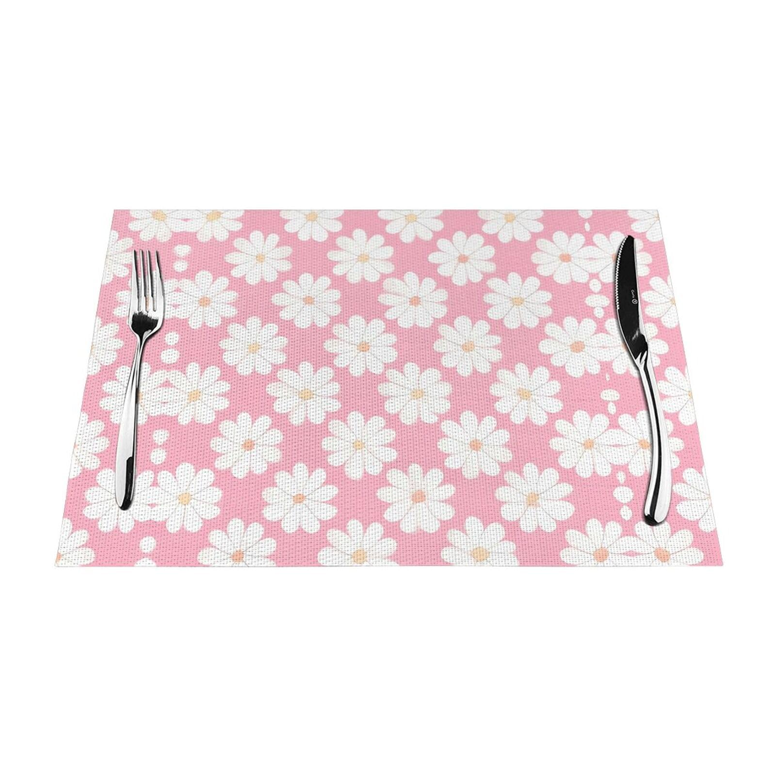 Set de table tissé camélia rectangulaire 30x45cm lot de 6 pour cuisine et salle à manger